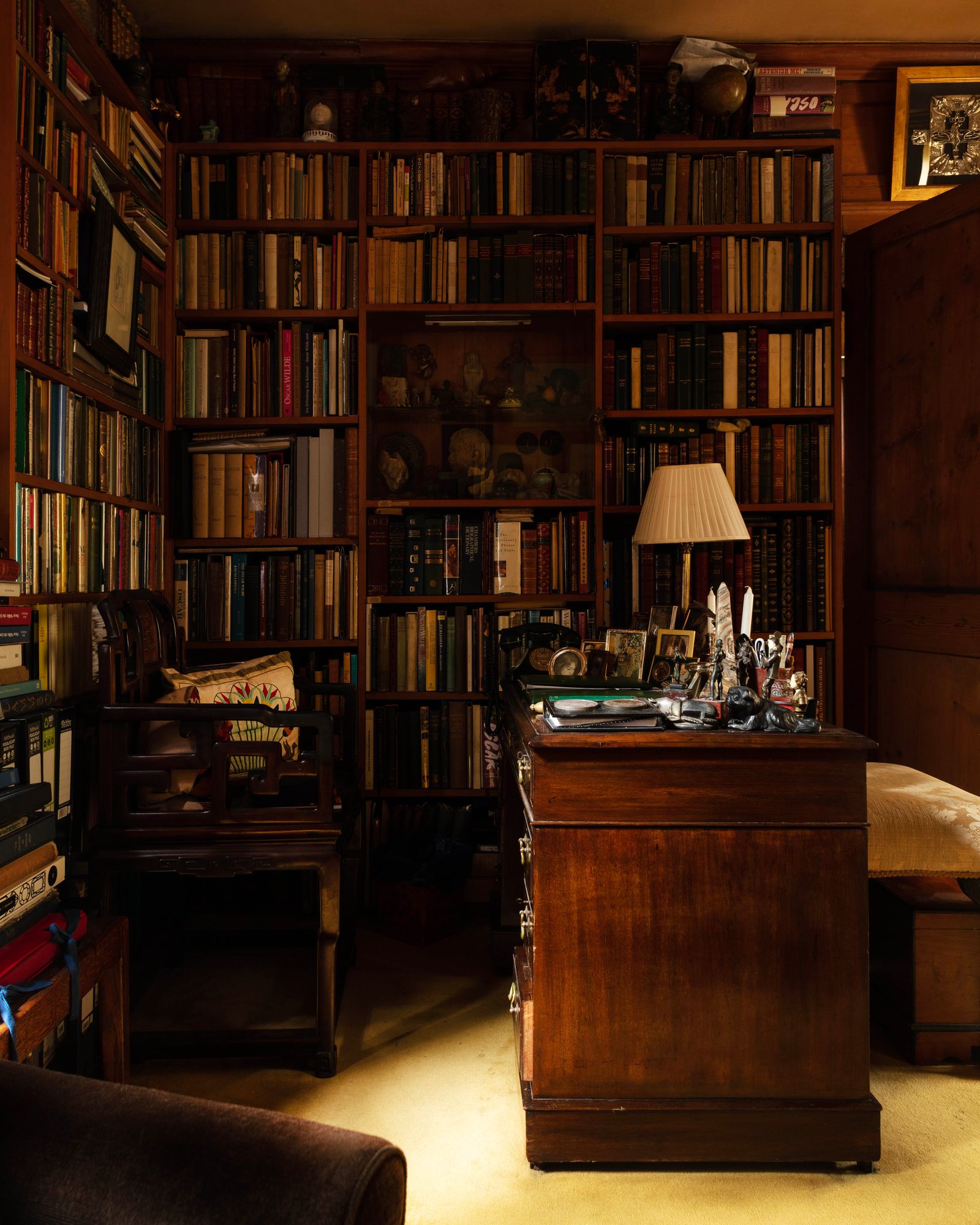 Oscar Wilde treasures fill the study including a Wilde manuscript that once belonged to Andr Gide signed editions of...