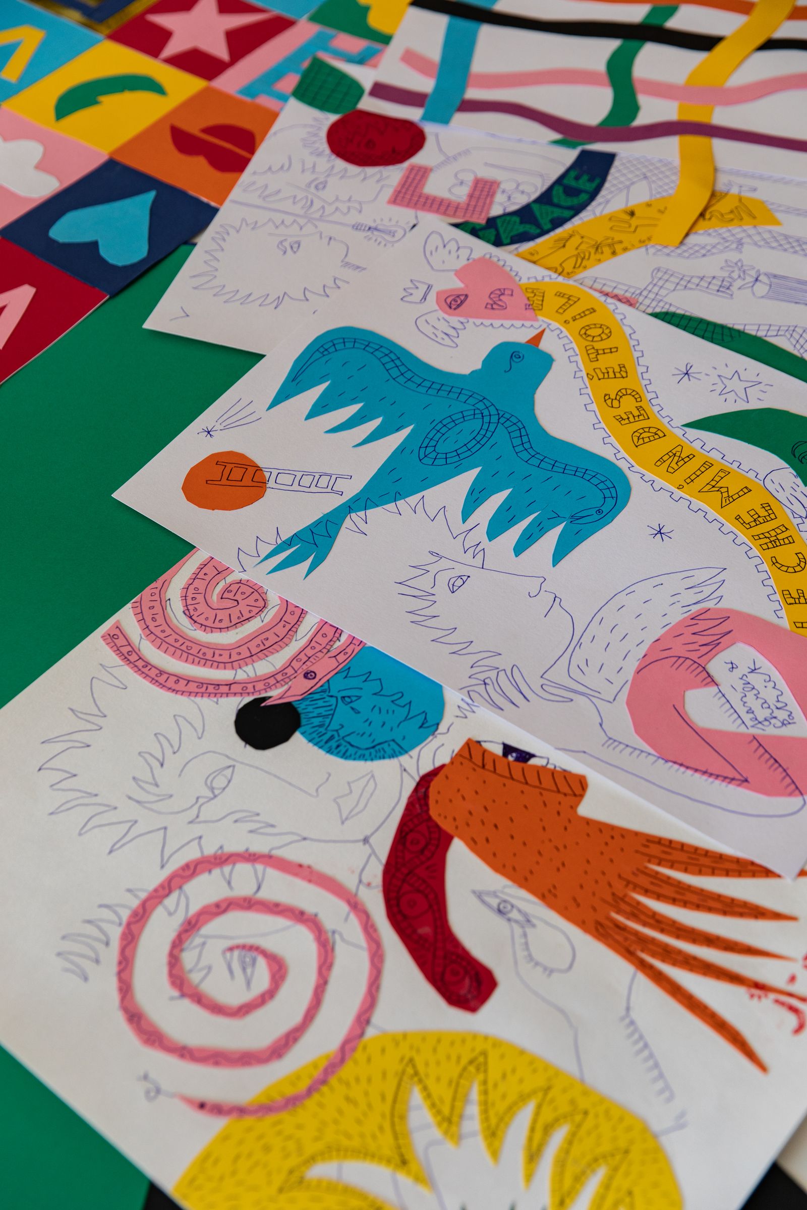 A preview of the illsutrative collage by Jean Charles de Castelbajac which Pierre Frey will launch as a fabric...