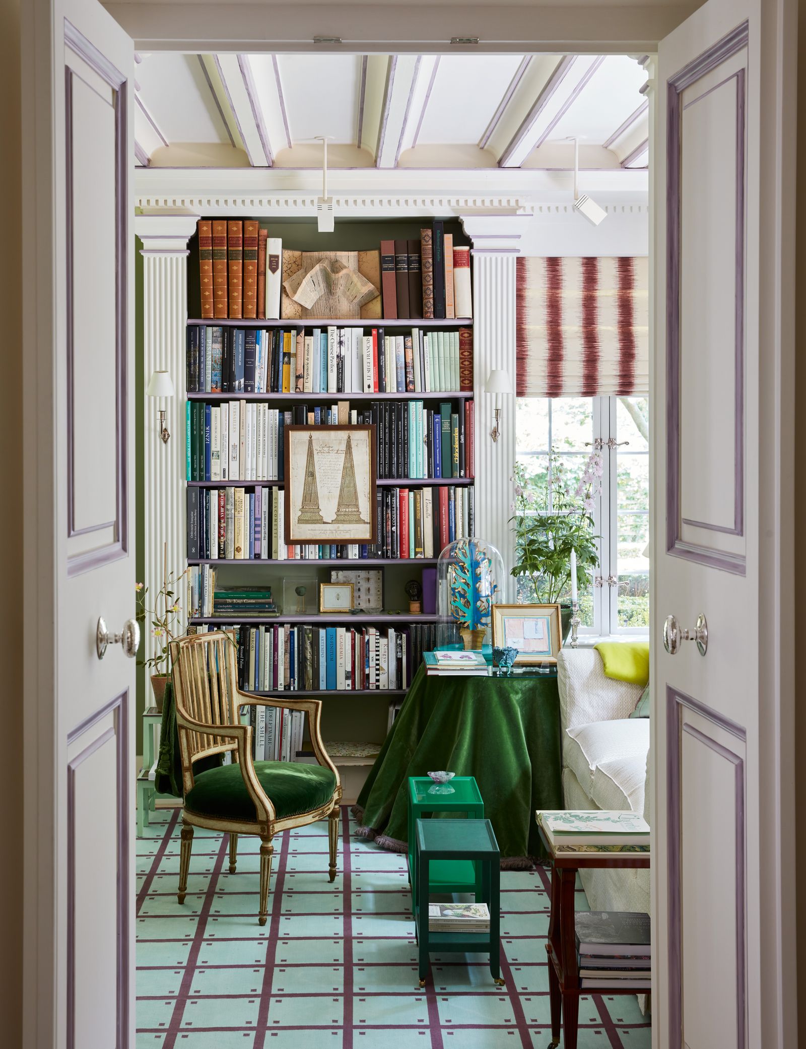 Image may contain Furniture Chair Bookcase Art Painting Desk Table Indoors and Interior Design
