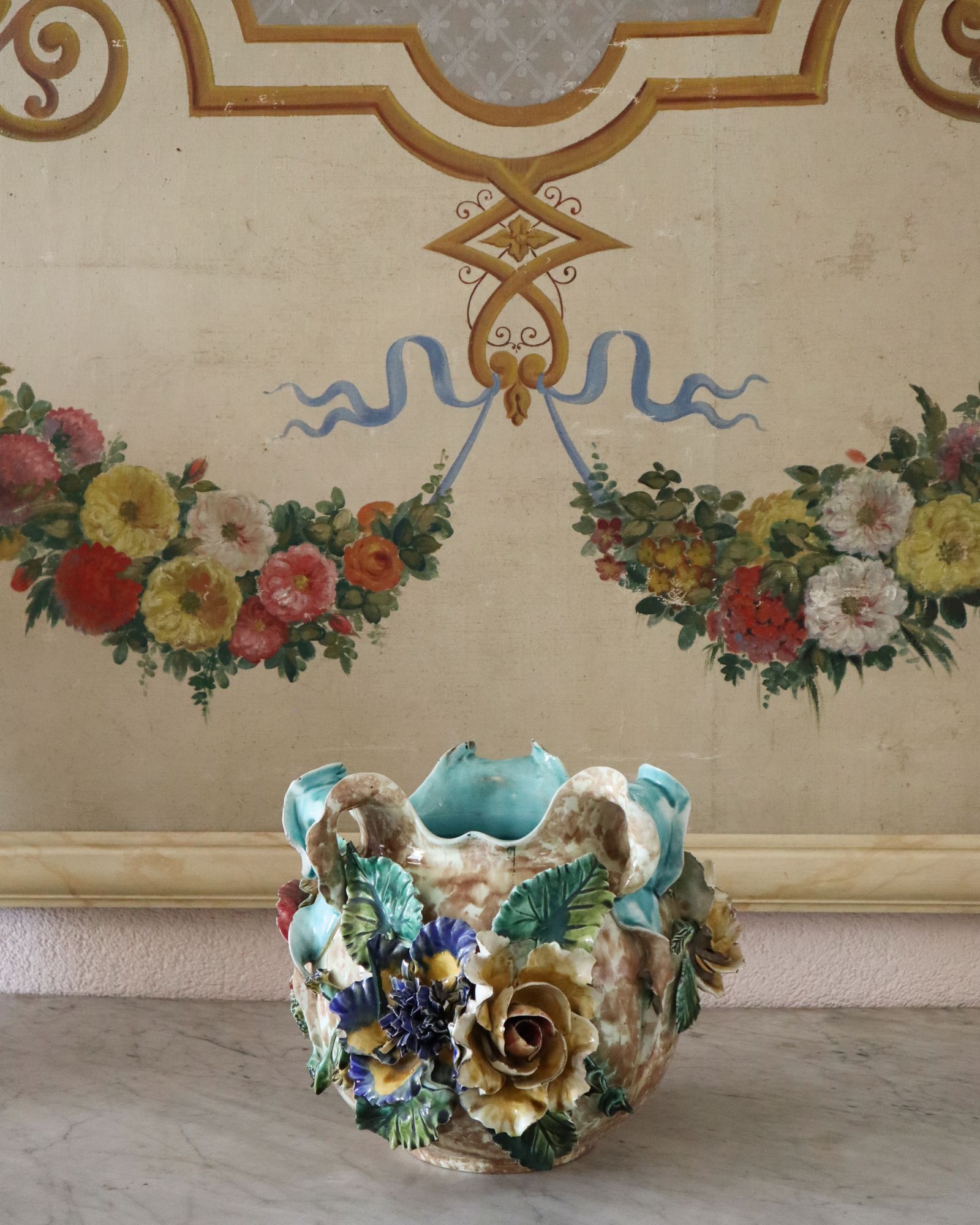 Image may contain Plant Potted Plant Art Porcelain Pottery Floral Design Graphics Pattern Cookware Pot and Jar