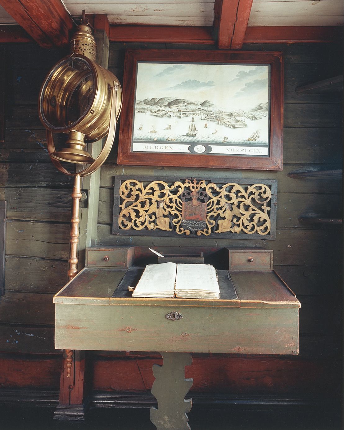 Image may contain Indoors Interior Design Book Publication Art Painting Desk Furniture Table and Wood